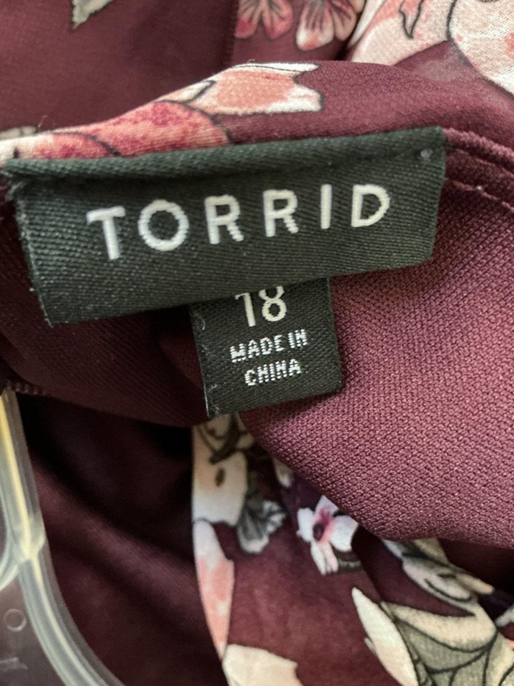 🌺Torrid burgundy floral print chiffon ruffled skater dress - Picture 6 of 9